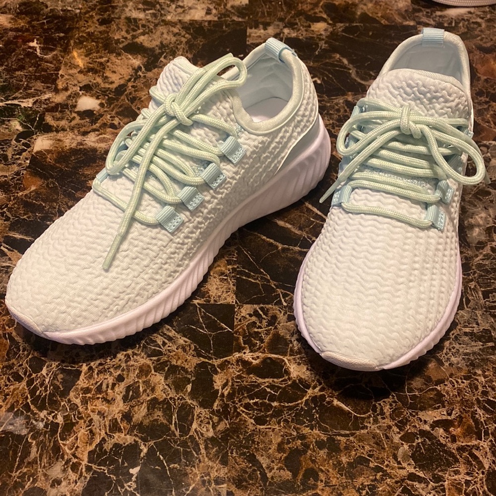 JustFab Teal and white sneaker